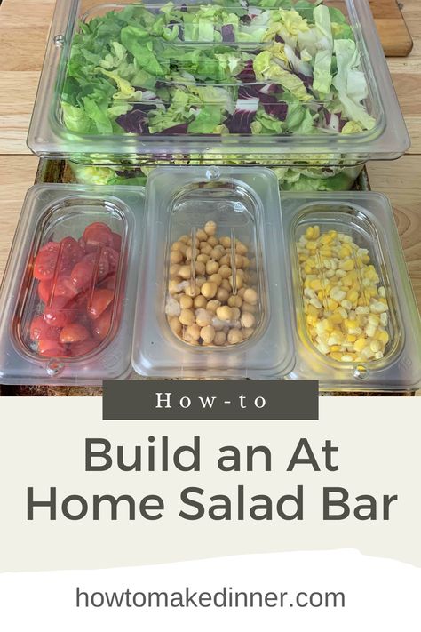 Salad Fridge Storage, Homemade Salad Bar, Diy Salad Bar Party, Salad Bar In Kitchen, Salad Toppings Bar, Salad Bar At Home Ideas, Fridge Drawer Salad Bar, Salad Prep Containers, Salad Container Ideas