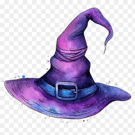 Wizard hat clipart Witches Hat Illustration, Star Witch Hat, Wizard Hat Illustration, Wizard Hat Tattoo, Witch Hat Tattoo, Blue Witch Hat, Merlin Tattoo, Witch Hat Art, Witch Hat Illustration