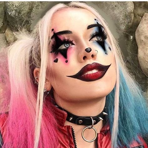 Arley Queen, Harley Quinn Makeup, Holloween Makeup, Harley Quinn Halloween, Halloween Makeup Ideas, Amazing Halloween Makeup, Harley Quinn Costume, Halloween Makeup Easy, Harley Quinn Cosplay