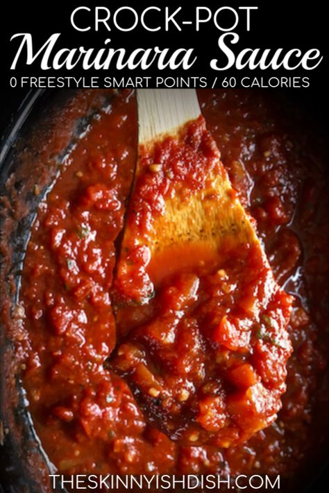 After you make your own homemade marinara you’ll never go back to jarred again! My easy Crock-Pot Marinara Sauce is a healthy and simple sauce to add to your Italian inspired dinners! Families all around will be thrilled with the meals you can make from this delicious marinara! #crockpot #marinara #ww Crockpot Marinara, Ww Meals, Marinara Sauce Recipe, Homemade Marinara, Recipes Dessert, Recipes Breakfast, Ww Recipes, Marinara Sauce, Recipes Dinner