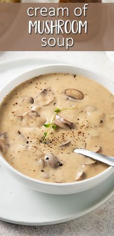 Gluten Free Mushroom Soup, Homemade Cream Of Mushroom Soup, Homemade Cream Of Mushroom, Cream Soup Recipes, Creamy Mushroom Soup, Soup Appetizers, Mushroom Soup Recipes, Cream Of Mushroom Soup, Cream Of Mushroom