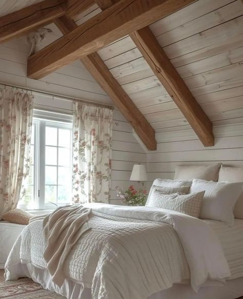 Coastal Farmhouse Bedroom Ideas, Farmhouse Bedroom Paint Colors, Coastal Farmhouse Bedroom, Cozy Farmhouse Bedroom, Bedroom Aesthetics, Summer Bedroom, Casa Country, Bedroom Bliss, Sanctuary Bedroom