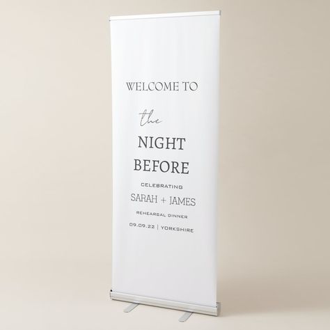 Rehearsal Dinner Minimalist White Welcome Sign White Welcome Sign, Banner White, Rehearsal Dinner Decorations, Retractable Banner, Minimalist White, Wedding Decor Elegant, Create Sign, Wedding Welcome, Rehearsal Dinner