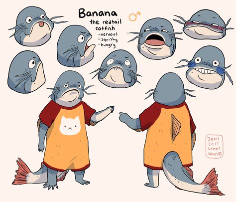 Cartoon Fish, Animal Character, Character Design Animation, Mascot Design, Character Sheet, Fish Design, Cartoon Character Design, Illustration Character Design, Comic Artist