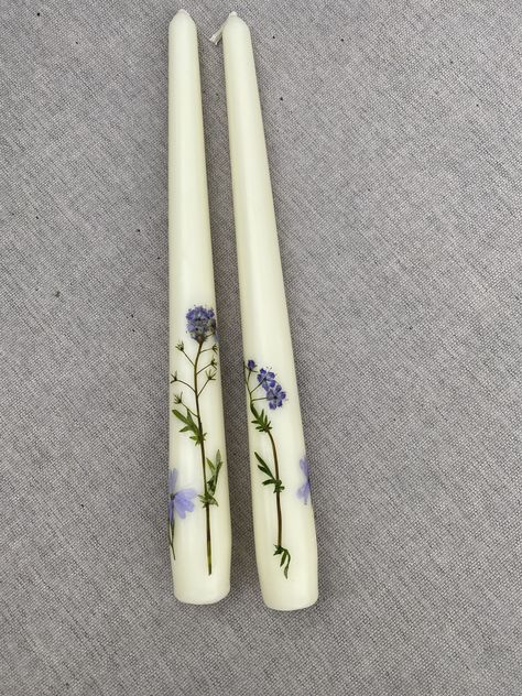 Hand Painted Earrings Wood, Flower Candles, Lavender Haze, Hand Painted Candles, Spring Brunch, Fireplace Mantel Decor, Floral Decorations, Hand Painted Earrings, Painted Candles