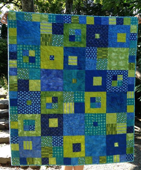 Hip To Be Square Quilt Pattern, Masculine Quilts Patterns, Flannel Quilts, Quick Quilt, Batik Quilts, Quilt Modernen, Green Quilt, Patriotic Quilts, Lap Quilts