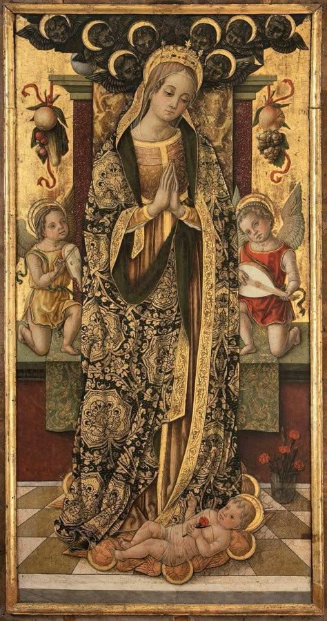 St Catherine Of Siena Painting, Solemnity Of The Assumption Of The Blessed Virgin Mary, Medieval Virgin Mary, Our Lady Of Penafrancia, Virgin Mary Pregnant Art, Saint George And The Dragon, Catholic Statues, Medieval Paintings, Queen Of Heaven