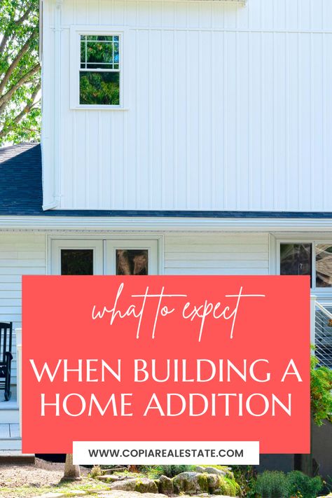 Have you outgrown your home and are ready to add on? Home additions are among the most requested projects that we see and are one of the biggest investments you can make. It adds both financial and aesthetic value, not to mention extra space for you and your family. But before you dive into a home addition project, there are many things to consider. In this post we share what to expect when building a home addition. Adding Addition To Side Of House, Home Addition Exterior, Two Story Addition Back Of House, Home Extension Ideas Room Additions, House Additions Ideas, Addition To Ranch House, Home Additions Back Of House, Home Addition Ideas, Small House Extensions