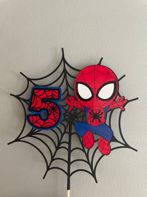 Buy Personalised Spider-man Spidey Inspired Cake Topper number Only With the Option of Added Stickers Online in India - Etsy Spiderman Happy Birthday Topper, Spider Man Stickers Printable, Number 5 Cake, Spiderman Topper, Cake Topper Number, Spiderman Cake Topper, Spider Theme, Spiderman Birthday Cake, Spiderman Cake