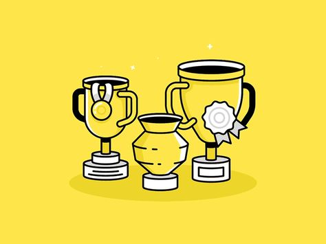 E&Y: Trophies Trophy Illustration, Header Illustration, Trophy Case, Trophy Design, Graphic Design Blog, Graphic Design Tips, Design Tips, Graphic Design Inspiration, Motion Graphics