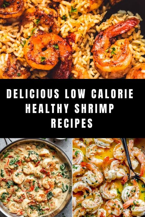 Looking for healthy and easy shrimp recipes for dinner? Explore our collection of clean eating, low calorie shrimp dishes that are both nutritious and delicious. From succulent shrimp pasta to quick and flavorful shrimp dinners, find inspiration to elevate your meal planning with these wholesome recipes. Whether you're a seafood lover or looking to incorporate more protein into your diet, these healthy shrimp recipes are perfect for any occasion. Try them out tonight! Low Calorie Chicken And Shrimp Recipes, Low Carb Low Calorie Shrimp Recipes, Keto Shrimp Recipes Main Dishes, Quick Healthy Shrimp Dinner, Healthy Dinner Ideas With Shrimp, Shrimp Meal Prep Ideas Healthy, Low Calorie Shrimp Pasta Recipes, Low Calorie Recipes With Shrimp, Low Calorie Entrees