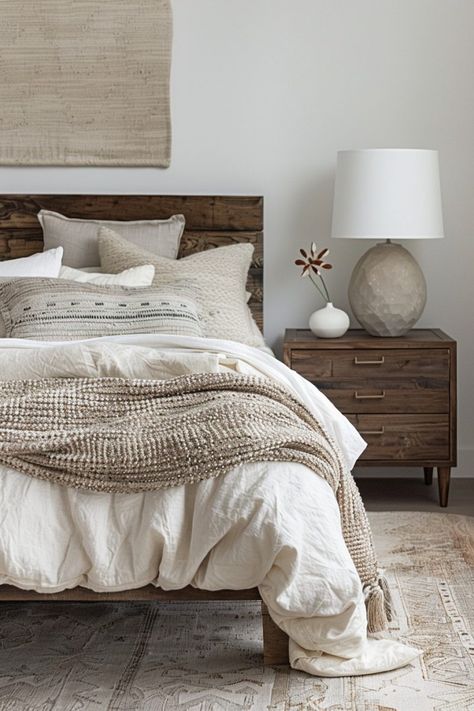 17 Neutral Bedroom Ideas That Will Make You Want to Stay In Bed All Day Organic Modern Bedding, Chic Neutral Bedroom, Bed Textiles, Neutral Bedding Ideas, Room Divider Living Room, Neutral Bedroom Ideas, Room Separation, Affordable Bedroom Furniture, Separation Design