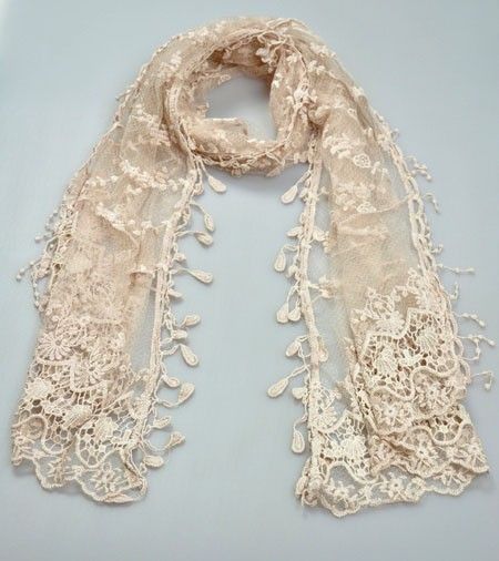 lace scarf Type 2 Dressing Your Truth, Shabby Chic Clothing, Fabric Flower Necklace, Shirt Makeover, Dressing Your Truth Type 2, Shabby Chic Clothes, Morning Dress, Scarf Ideas, Lace Crafts