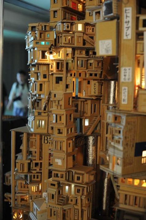 incredible-examples-of-cardboard-city-art0291 Slum House, Miniature City, Cardboard City, Housing Estate, Cardboard Sculpture, Paper City, Cardboard House, Cardboard Art, Miniature Houses