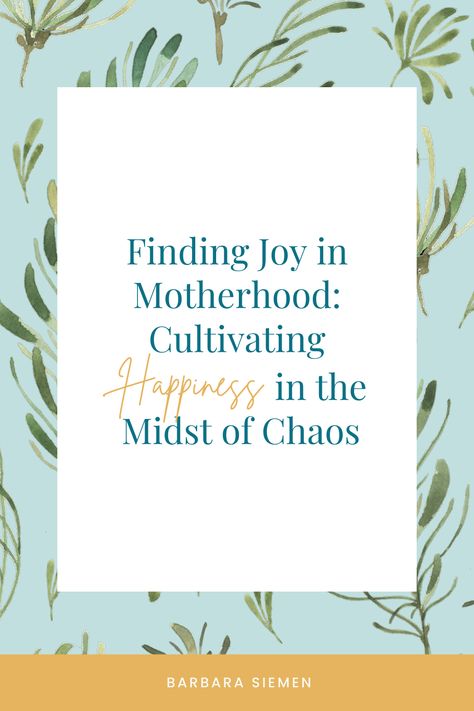 Motherhood is a beautiful and rewarding journey, but it can also be filled with chaos and challenges. Amidst the sleepless nights, endless to-do lists, and constant demands, it's essential to find joy and cultivate happiness in our role as mothers. In this blog post, we will explore the art of finding joy in motherhood and share practical strategies to infuse happiness into our everyday lives. Embrace Imperfections, Motherhood Journey, Unrealistic Expectations, Find Joy, Choose Joy, Small Moments, Sleepless Nights, 2025 Vision, Life Coaching