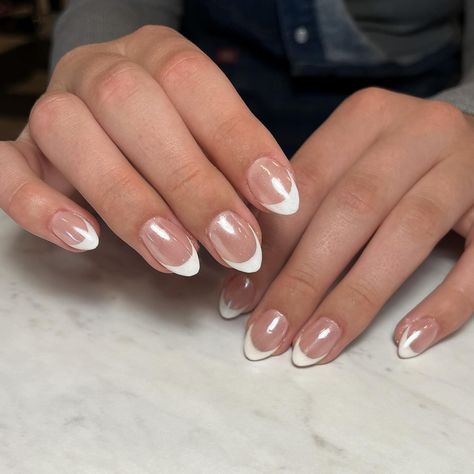 Chrome Frenchies, Ella Woodward, Tip Nails, I Love A, French Tip Nails, Chrome Nails, Nail Tech, Short Nails, Love A