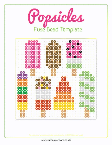 Perler Bead Popsicles Craft (Free Printable Templates) - In The Playroom Popsicles Craft, Popsicle Craft, Free Printable Templates, Popsicle Crafts, Easy Perler Beads Ideas, Square Stitch, Perler Bead Templates, Perler Crafts, Beaded Bookmarks