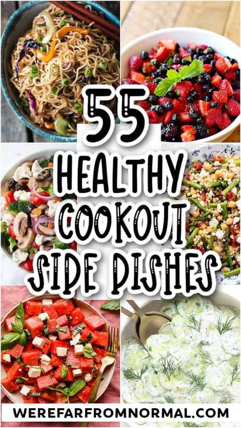 Burgers and hot dogs are an easy meal for any weeknight or cookout! While classic sides like macaroni salad are always healthy sides are also a great option! This list of 55 healthy sides for burgers and hot dogs has some great ideas for delicious sides for your next cookout! Hot Dog Side Dishes Ideas, Healthy Sides For Burgers, The Best Mac N Cheese, Sides For Burgers, Healthy Hot Dog, Best Mac N Cheese, Potatoes Mushrooms, Healthy Side Dish Recipes, Cookout Sides