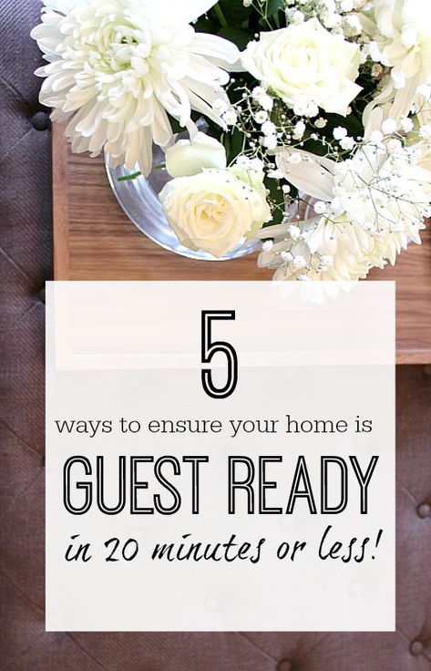 Tips to get your home guest ready in 20 minutes or less. Quick tip to get your home ready for guests - clean and tidy enough! Home Organisation Tips, Deep Cleaning Checklist, House Essentials, Guest Bedroom Decor, Spring Cleaning Checklist, Spring Cleaning Hacks, Diy Furniture Easy, Home Organisation, Household Chores