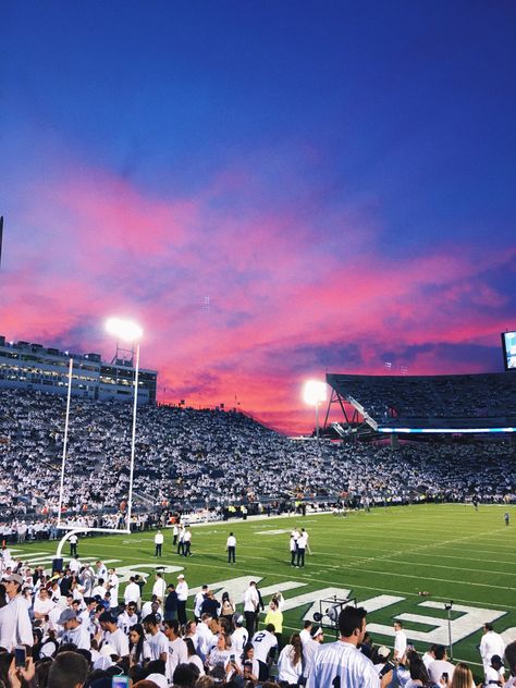 Penn State | PSU | Football | Big 10 | We Are | State College | Aesthetic | College | University | Sunset | Pretty Sky | Good Vibes | White Out State School Aesthetic, Penn State Football Aesthetic, Penn State College Aesthetic, Big School Aesthetic, Penn State University Aesthetic, Penn State Aesthetic, Happy Valley Penn State, College Football Aesthetic, Penn State White Out