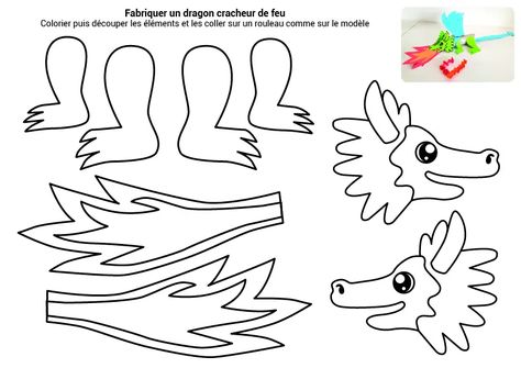 Fabriquer un dragon cracheur de feu - Activités manuelles pour les enfants Chinese New Year Dragon, Dragon Crafts, Christmas Villages, Chinese New Year, Scotch, Crafts For Kids, Halloween, Christmas, Fabric