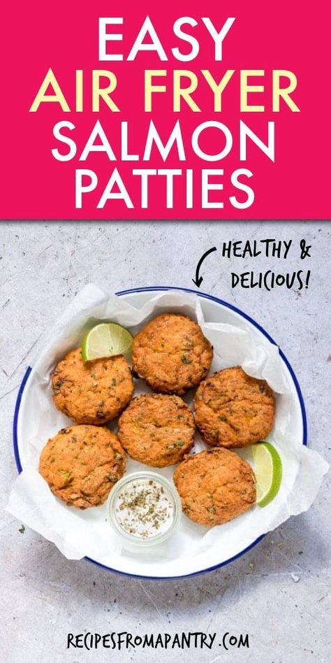 Air Fryer Salmon Patties, Keto Whole 30, Canned Salmon Patties, Air Fryer Recipes Salmon, Fried Salmon Patties, Healthy Air Fryer Recipes, Fish Patties, Air Fryer Salmon, Healthy Air Fryer