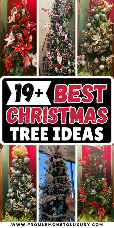 christmas tree ideas Big Tree Decorating Ideas, Christmas Tree With Bow Topper, Christmas Tree Ideas With Colored Lights, Easy Christmas Tree Decorating Ideas, Decorated Christmas Trees Ideas, How To Decorate A Christmas Tree, Year Round Christmas Tree Ideas, Christmas Tree Ideas Pink, Christmas Tree Ideas Blue