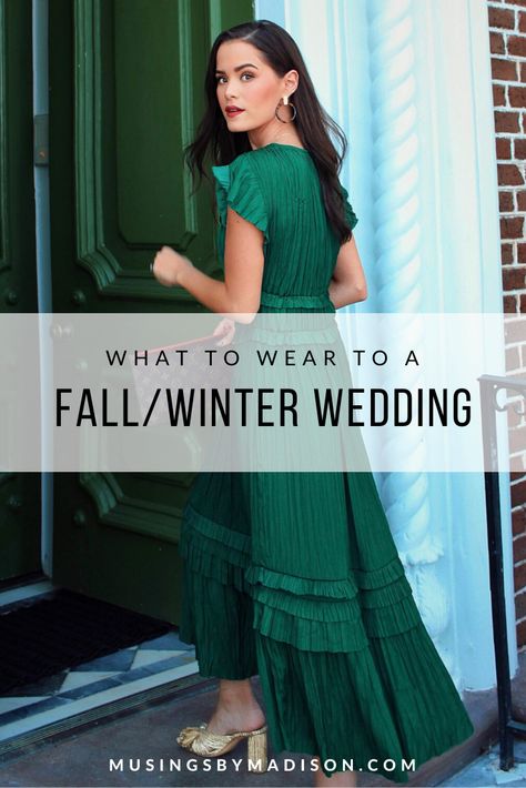 Emerald Green Dress Wedding Guest, Fall Dress Outfit Wedding, Wedding Guest Dress Cold Weather, Emerald Wedding Guest Dress, Wedding Guest Boots, Emerald Green Dress Outfit Wedding, December Wedding Outfit Guest, Christmas Wedding Guest Dress, Winter Wedding Guest Outfits