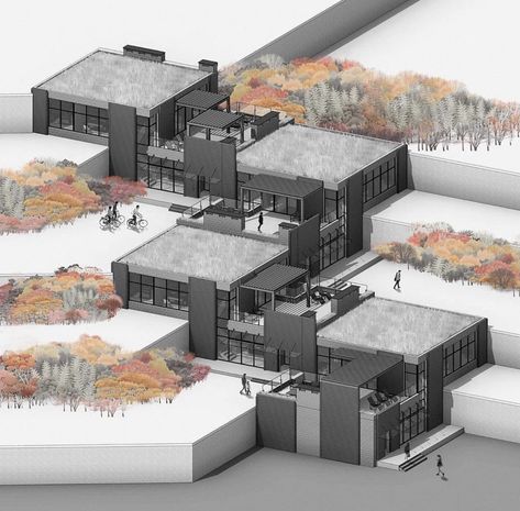 Slope Design Architecture, Sloped House, Slope Architecture, Mountain Resort Architecture, Module Architecture, Architectural Artwork, Maquette Architecture, Shadow Gap, Conceptual Model Architecture