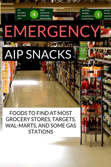 On the AIP Diet, out and about and find yourself in a panic because you don't have anything to eat? Here's a list of snack foods (foods that don't require any cooking or minimal prep) that you can find in most grocery stores, Target, Wal-mart, and even some grocery store convenience stores. #aipdiet #aiptips #autoimmuneprotocol #thrivingonpaleo Aip Batch Cooking, Aip Snacks, Aip Snack, Autoimmune Protocol Diet, Autoimmune Paleo Diet, Autoimmune Diet, Freezer Meal Planning, Snacks List, Baking Powder Uses