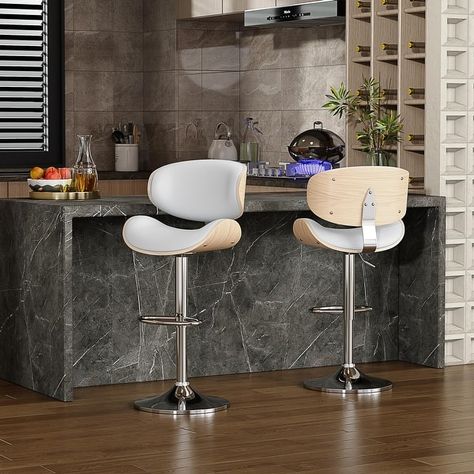 Bar Stools Adjustable Height Swivel Faux Leather Armless Barstools - Bed Bath & Beyond - 36188876 Barstools Modern, Modern Barstools, Swivel Barstools, Leather Counter Stools, Bent Wood, Wood Bar Stools, Bar Chair, Modern Bar Stools, Counter Bar Stools