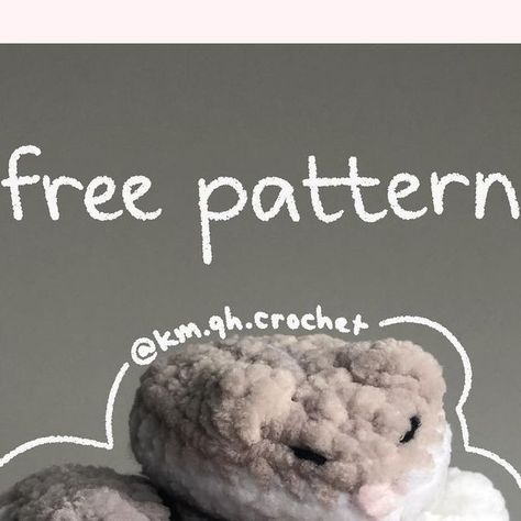 Crochet Animals With Accessories, Crochet Ferret Pattern Free, One Colour Crochet Projects, Hamster Crochet Pattern Free, Crochet Hamster Pattern Free, Crochet With Black Yarn, Free Pattern Crochet Amigurumi, Hamster Crochet Pattern, Hamster Crochet