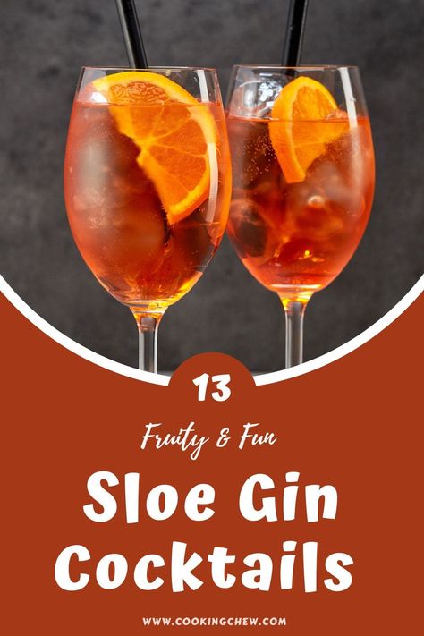 Slow Gin Cocktails, Sloe Gin Recipe, Sloe Gin Cocktails, Sloe Gin Fizz, Gin Recipe, Gin Drink Recipes, Cocktails To Make At Home, Unique Cocktail Recipes, Gin Recipes