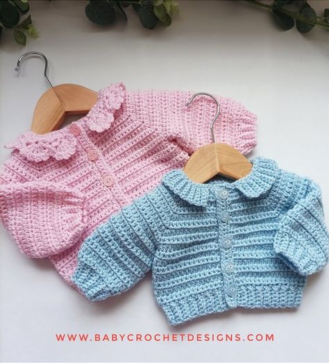 Cosy Collar Cardigan Preemie — Baby Crochet Designs Preemie Crochet, Baby Jackets, Cardigan Crochet Pattern, Baby Crochet Patterns Free, Crochet Baby Cardigan, Modern Crochet Patterns, Preemie Babies, Pattern Romper, Cardigan Crochet