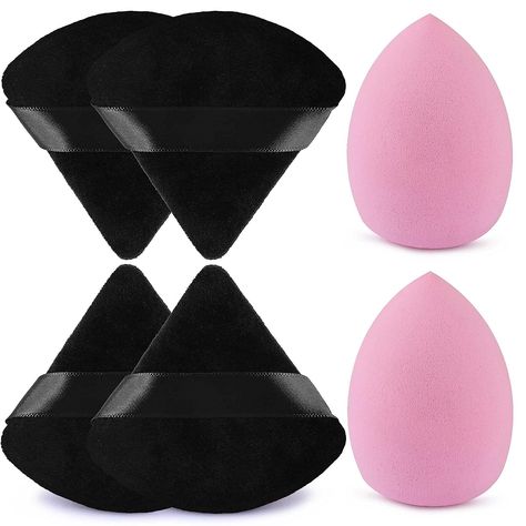 Blenders Sponge & Powder Puff: 2pcs Makeup Sponge, 4pcs Velvet Powder Puff. Makeup Cleaner, Make Up Sponge, Face Blender, Makeup Blender Sponge, Powder Puffs, Makeup Blending, Beauty Blenders, Makeup Blender, Blending Sponge