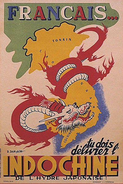 French Indochina, Ww2 Propaganda, French Poster, French History, Propaganda Posters, Air France, Poster Retro, Military Art, Vintage Travel Posters