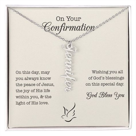 Confirmation Jewelry for Girl, Personalized Name Necklace, Gift from Confirmation Sponsor, Gift for Daughter / Granddaughter, Catholic Gift Confirmation Sponsor, Confirmation Necklace, Confirmation Jewelry, Necklace For Girls, Confirmation Gifts, Gift For Daughter, Catholic Gifts, Name Design, Daughter Of God