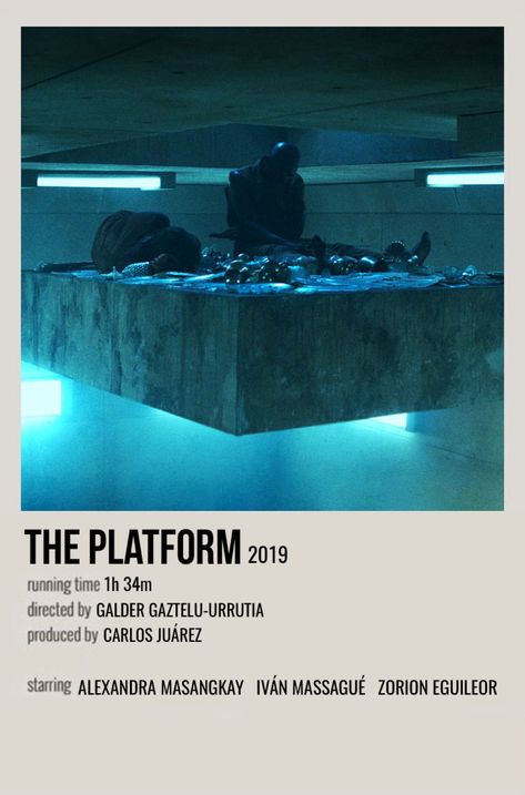 minimal polaroid movie poster for the platform The Platform Poster, The Platform Movie Poster, Platform Movie Poster, Polaroid Movie Poster Horror, Horror Movie Posters Polaroid, Horror Polaroid Poster, Horror Movie Polaroid Poster, The Platform Movie, Platform Movie