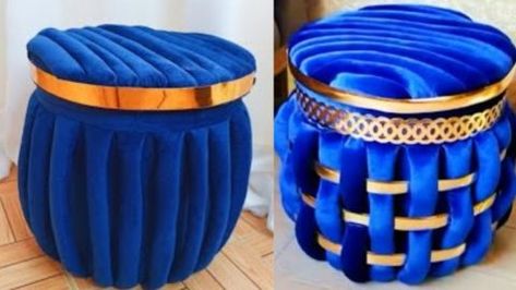 Making Poufs Ottomans, Diy Ottoman Storage, Bucket Stool, Bucket Diy, Diy Storage Ottoman, Diy Joy, Upcycle Furniture, Diy Rope Basket, Ottoman With Storage