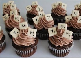 Scrabble Cake, Scrabble Wedding, Game Night Parties, Scrabble Letters, Love Cupcakes, Cute Cupcakes, Yummy Cupcakes, Night Party, Game Night