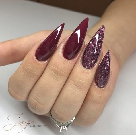 Mauve Stilleto Nails, Fall Staleto Nails, Short Stilleto Nails Fall Colors, November Nails Stilleto, Fall Nails Pointy, Fall Stelito Nails, Nails Stelitto, Burgundy Nails Stiletto, Fall Stilleto Nail Ideas