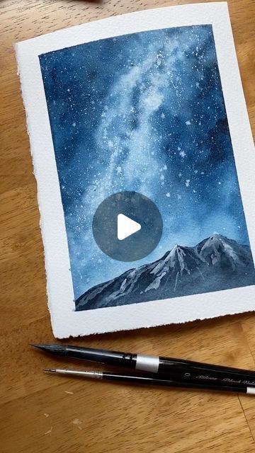 Watercolor Night Sky, Dark Mountains, White Gouache, Watercolor Beginner, Skillshare Classes, Watercolor Lessons, Color Club, Light And Space, Watercolour Tutorials