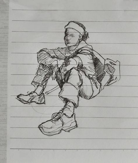 Art with pencil Lean Against Wall Pose Drawing, Sitting Leaning Back Pose Reference, Person Sitting Against Wall Reference, Sitting On Stairs Poses Drawing, People Sitting Back To Back, Person Sitting Against Wall, Boy Sitting Drawing, Character Sitting Pose, Person Sitting Drawing