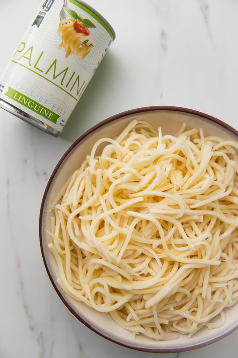 Pasta no longer is a no-no while on Whole30 or keto! Palmini is an amazing veggie-based pasta substitute that will fill the pasta-shaped hole in your heart. #pasta #whole30 #glutenfree #keto #palmini Heart Pasta, 40 Aprons, Whole 30 Snacks, Pasta Substitute, Vegan Alfredo, Pasta Alternative, Lean And Green, Spaghetti Recipe, Low Carb Pasta