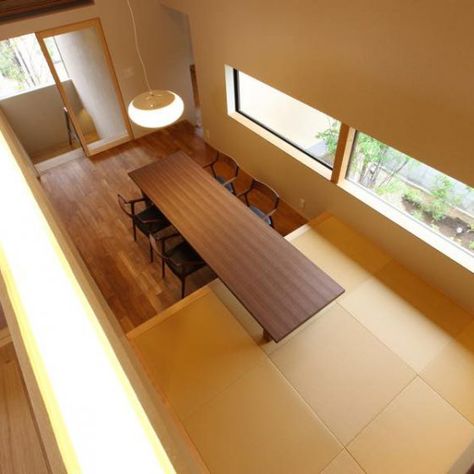 Tatami Platform, House Studio, Japanese Interior, Japanese House, Home Studio, 인테리어 디자인, Dining Area, Corner Desk, Stairs