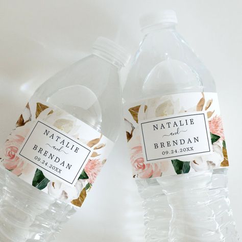 Hotel Guest Bags, White And Blush Wedding, Modern Rehearsal Dinner, Classy Bohemian, Wedding Water, Wedding Favours Luxury, Water Bottle Labels Wedding, Wedding Water Bottles, Gold Wedding Favors