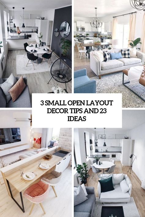 3 Small Open Layout Decor Tips And 23 Ideas Small Open Kitchen And Living Room Ideas Home, Small Open Plan Kitchen Dining Living Tiny House, Small Living Room/kitchen, Open House Layout Ideas, Open Plan Living And Dining Small Layout, Open Plan Kitchen Dining Living Apartment, Small Dining Lounge Ideas, Small Open Concept Apartment Layout, Open Floor Plan Living Room And Kitchen Decorating Ideas