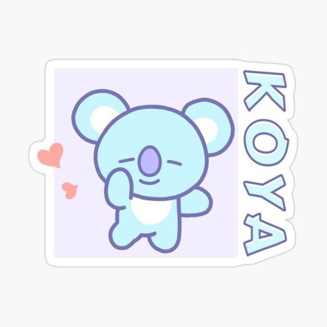 Dibujo kawaii de koya en colores suaves. Bts, Kawaii