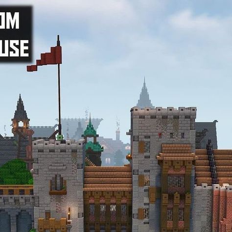 Minecraft Gatehouse, Minecraft Medieval Buildings, Build Minecraft, Medieval Buildings, Minecraft Inspiration, Minecraft Medieval, Minecraft City, Minecraft Architecture, Minecraft Builds