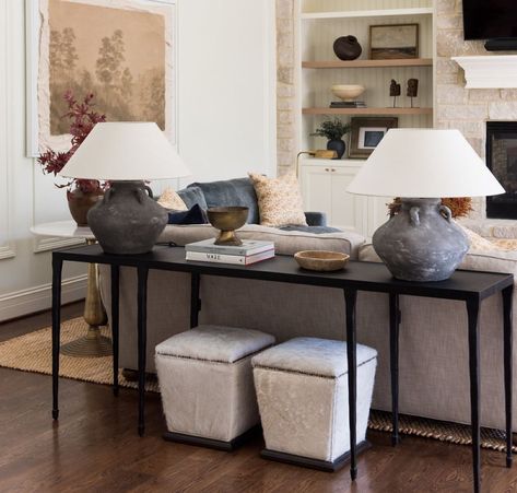 6 Ways to Finally Style That Console Table Behind Your Sofa Like a Designer Whittney Parkinson Design, Table Behind Sofa, Whittney Parkinson, Behind Sofa, Entry Table Decor, Modern Contemporary Living Room, European Home Decor, H Design, Decor Minimalist